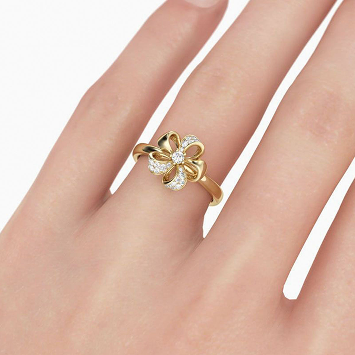 Gold Tone Flower Design